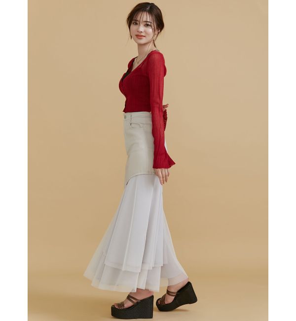 RESEXXY「シアーニットタイトカーディガン【セットアップ着用可能】」|カーディガン|