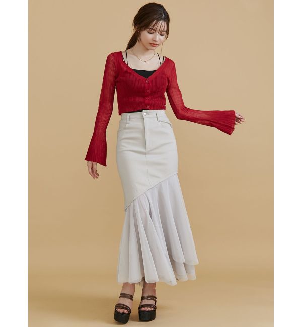 RESEXXY「シアーニットタイトカーディガン【セットアップ着用可能】」|カーディガン|