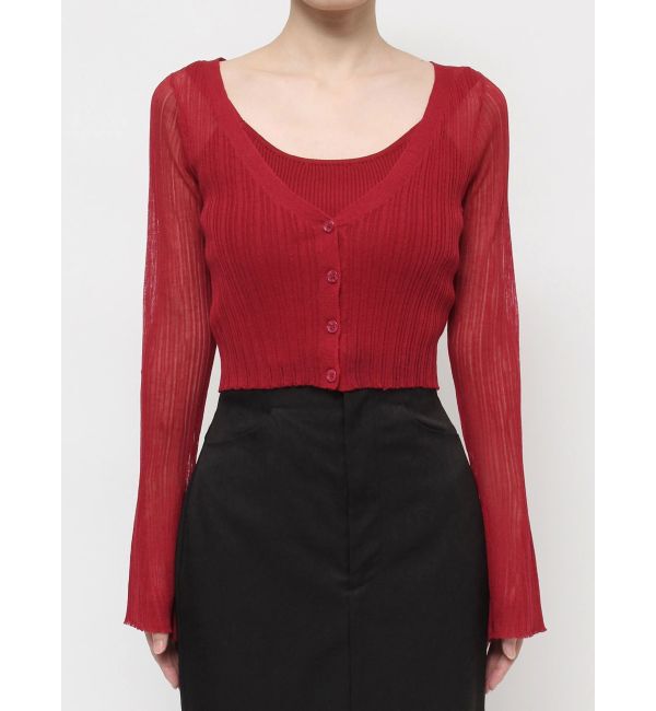 RESEXXY「シアーニットタイトカーディガン【セットアップ着用可能】」|カーディガン|