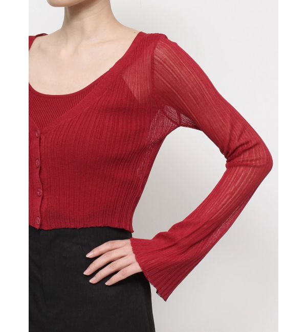 RESEXXY「シアーニットタイトカーディガン【セットアップ着用可能】」|カーディガン|