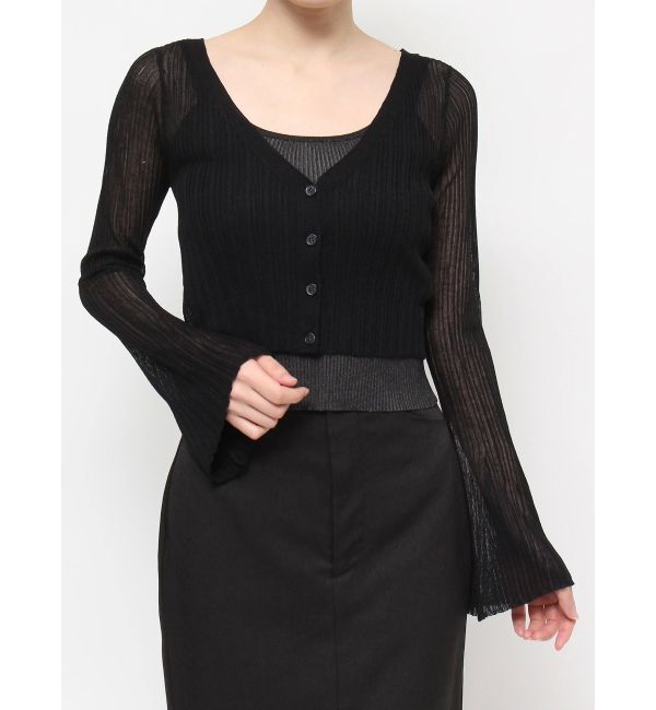 RESEXXY「シアーニットタイトカーディガン【セットアップ着用可能】」|カーディガン|