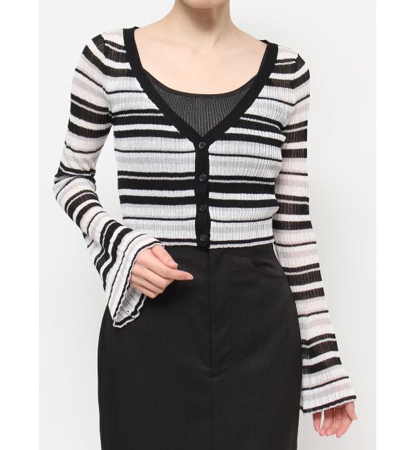 RESEXXY「シアーニットタイトカーディガン【セットアップ着用可能】」|カーディガン|