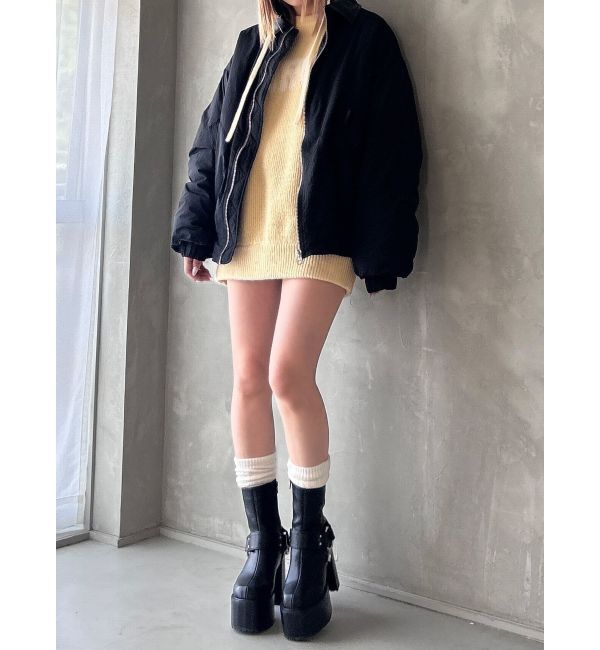 EMODA「オーバーカラーボンバージャケット」|ブルゾン・スタジャン|