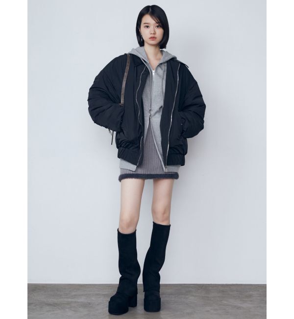 EMODA「オーバーカラーボンバージャケット」|ブルゾン・スタジャン|