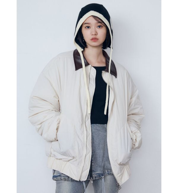 EMODA「オーバーカラーボンバージャケット」|ブルゾン・スタジャン|