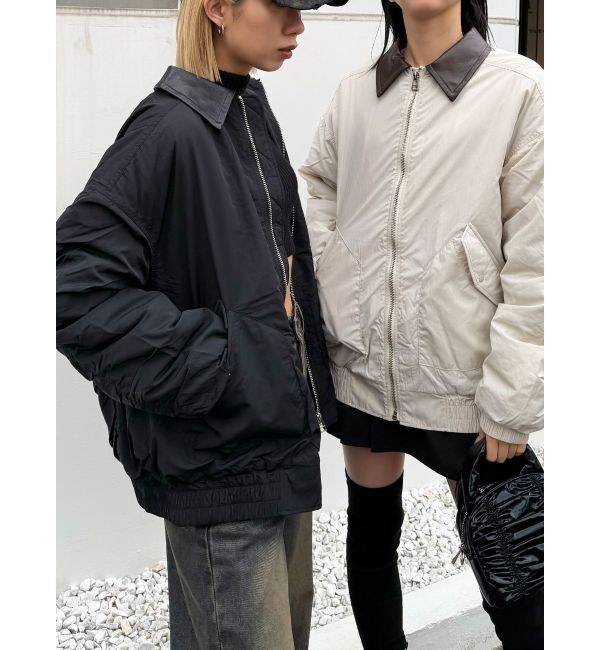 EMODA「オーバーカラーボンバージャケット」|ブルゾン・スタジャン|