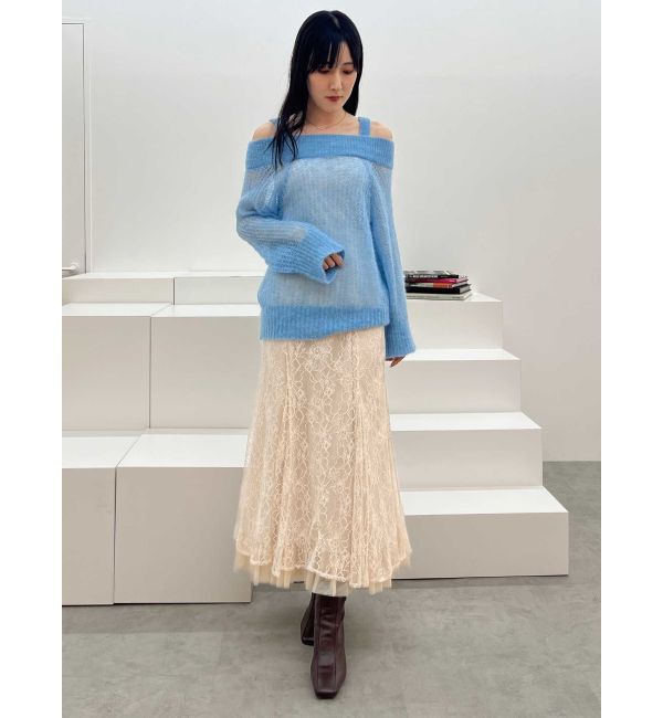 MERCURYDUO「ベビーアルパカオフショルニット」|ニット・セーター|