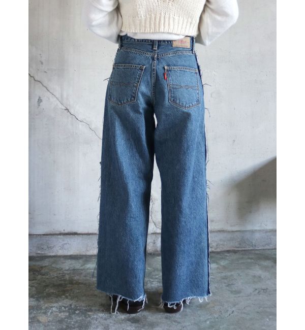 Ungrid「サイドカットオフストレートデニム」|デニム|
