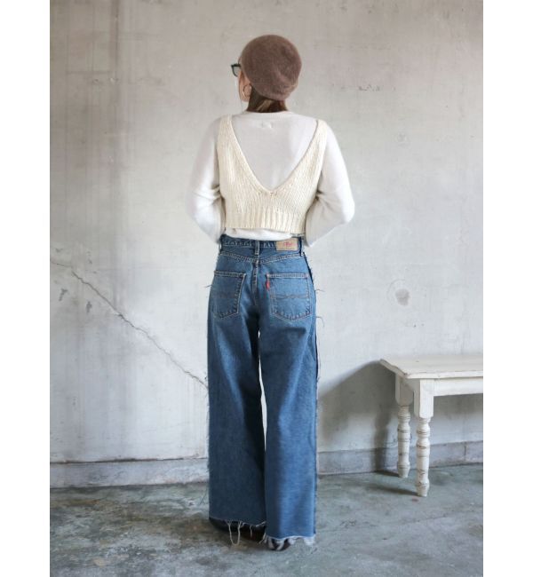 Ungrid「サイドカットオフストレートデニム」|デニム|