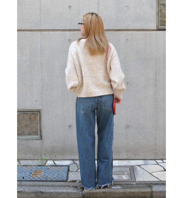 Ungrid「サイドカットオフストレートデニム」|デニム|