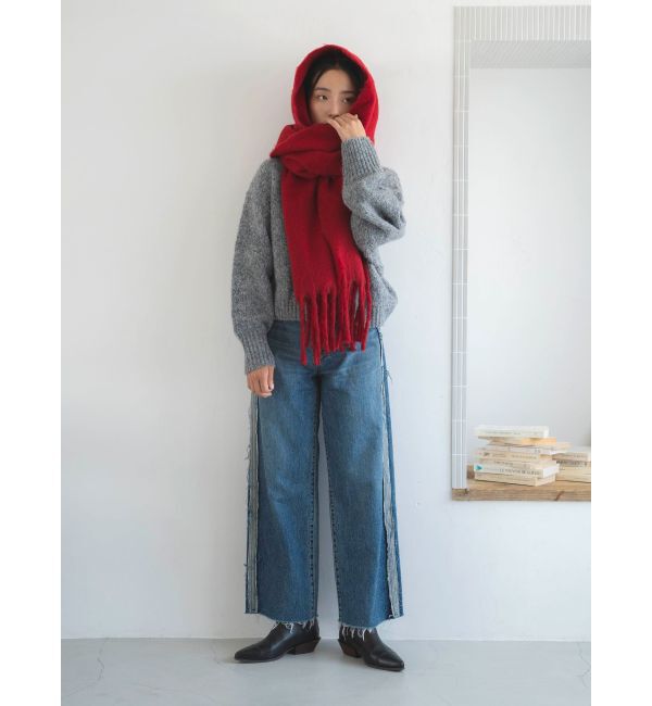 Ungrid「サイドカットオフストレートデニム」|デニム|