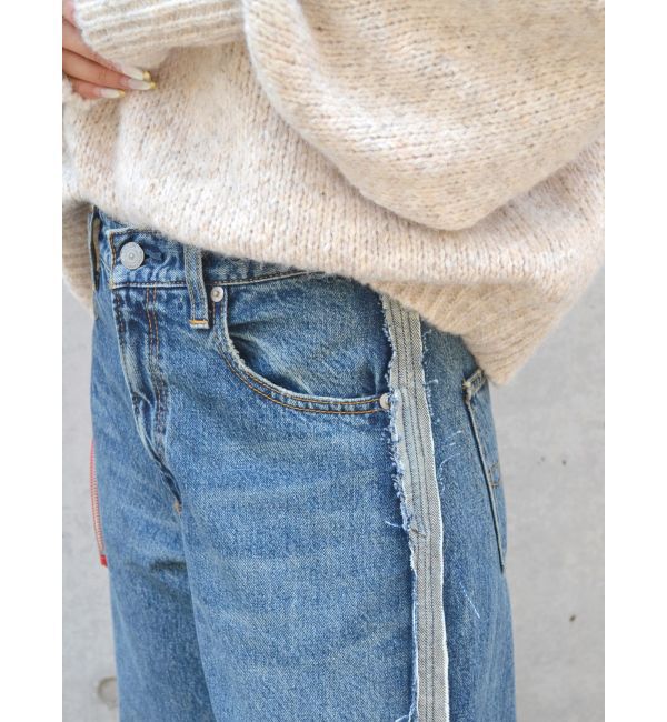 Ungrid「サイドカットオフストレートデニム」|デニム|