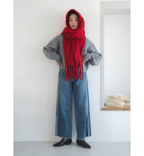 Ungrid「サイドカットオフストレートデニム」|デニム|