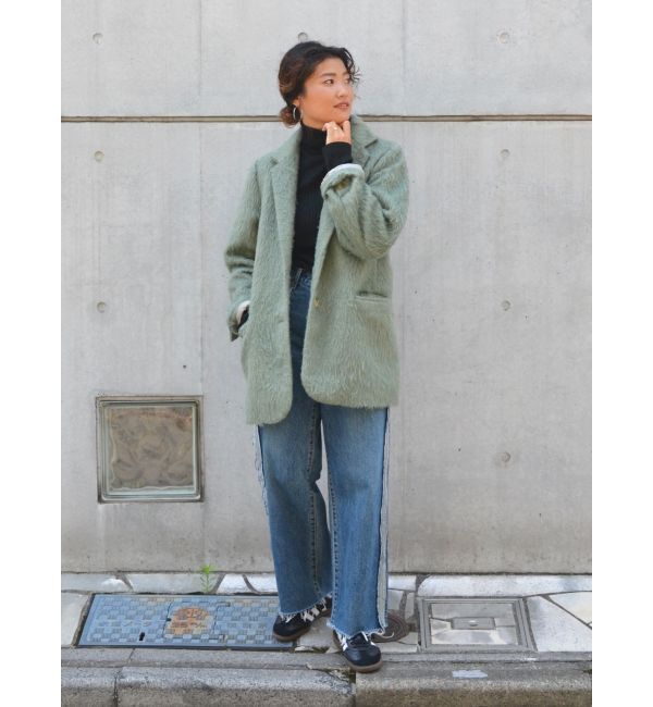 Ungrid「サイドカットオフストレートデニム」|デニム|