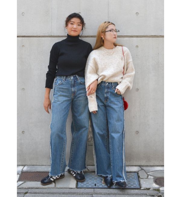 Ungrid「サイドカットオフストレートデニム」|デニム|