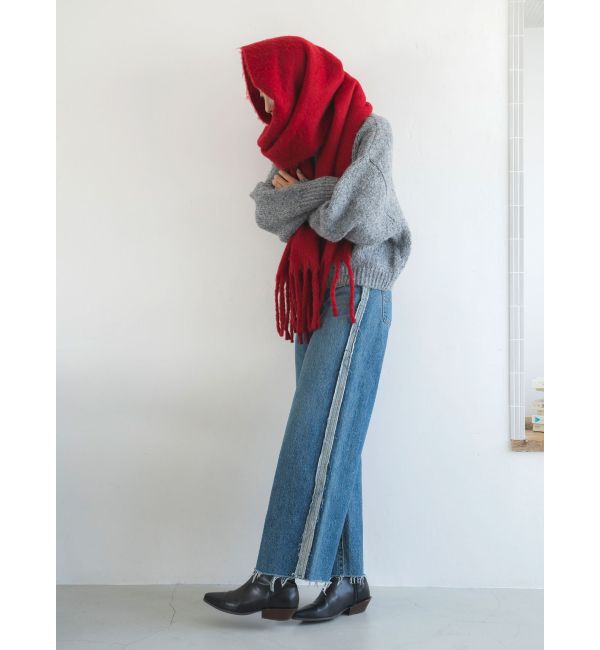 Ungrid「サイドカットオフストレートデニム」|デニム|