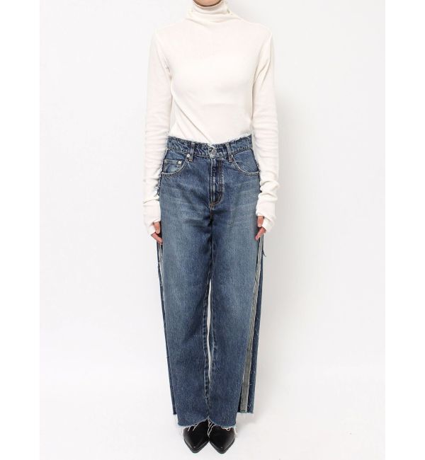 Ungrid「サイドカットオフストレートデニム」|デニム|