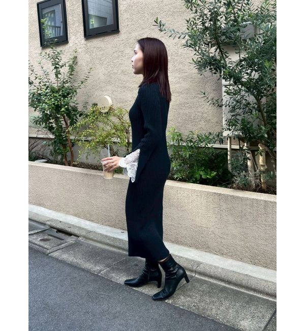 ラメブレンドレースカフスニットワンピース（LAGUNAMOON）｜ルミネの