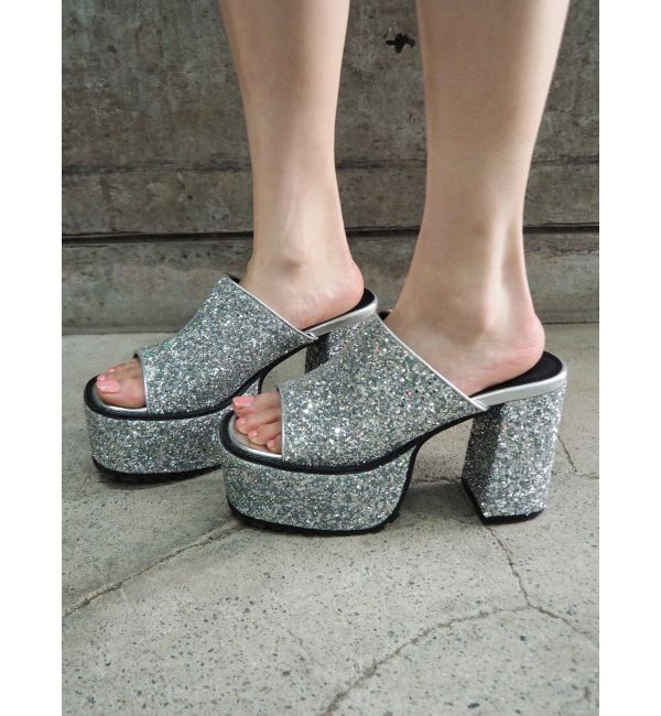 EVRIS「チャンキーヒールサンダル」|サンダル|シルバー