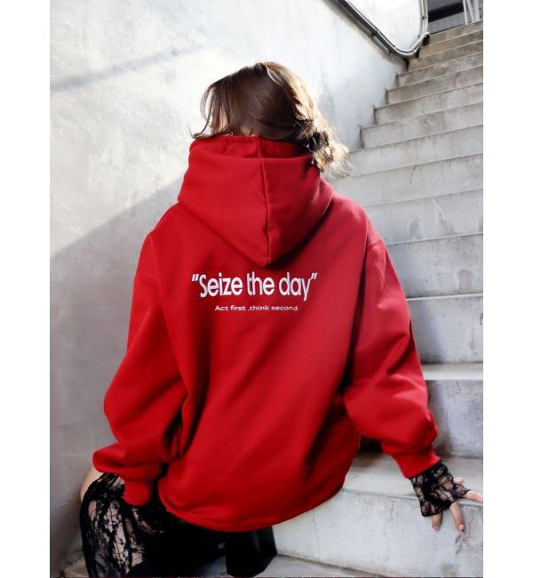 EVRIS「バックロゴBIGフーディー」|パーカー|レッド