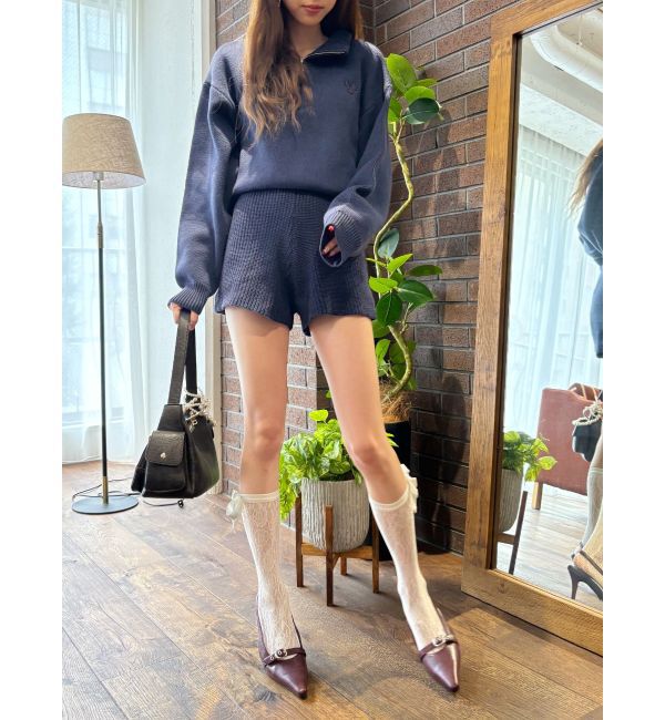 EVRIS「ワンポイントロゴニットロンパース」|オールインワン|