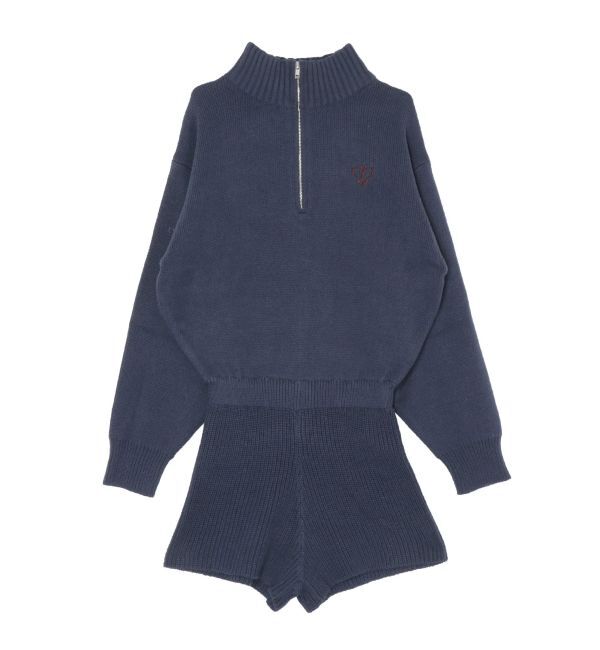 EVRIS「ワンポイントロゴニットロンパース」|オールインワン|