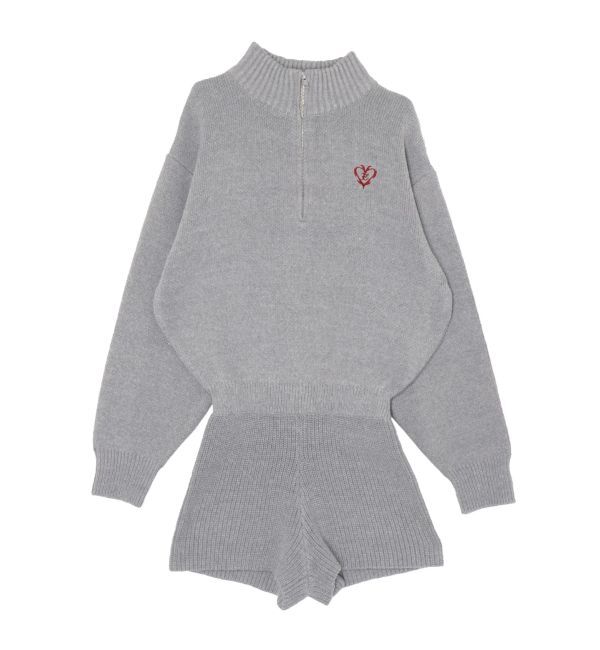 EVRIS「ワンポイントロゴニットロンパース」|オールインワン|