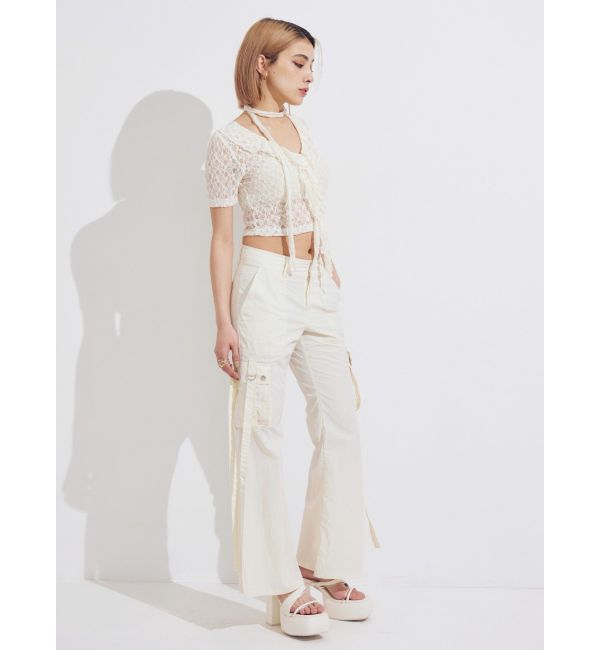 EVRIS「カーゴポケットフレアカラーパンツ」|カーゴ|