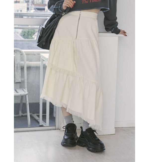 jouetie「フリンジティアードスカート」|スカート|アイボリー
