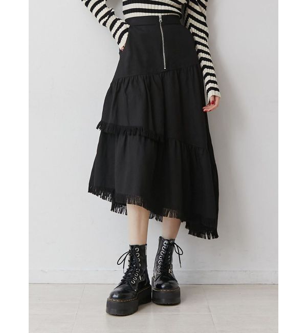 jouetie「フリンジティアードスカート」|スカート|ブラック