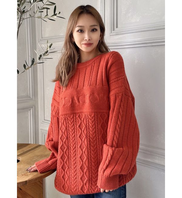 GYDA「BODACIOUS ケーブルニットトップス」|ニット・セーター|