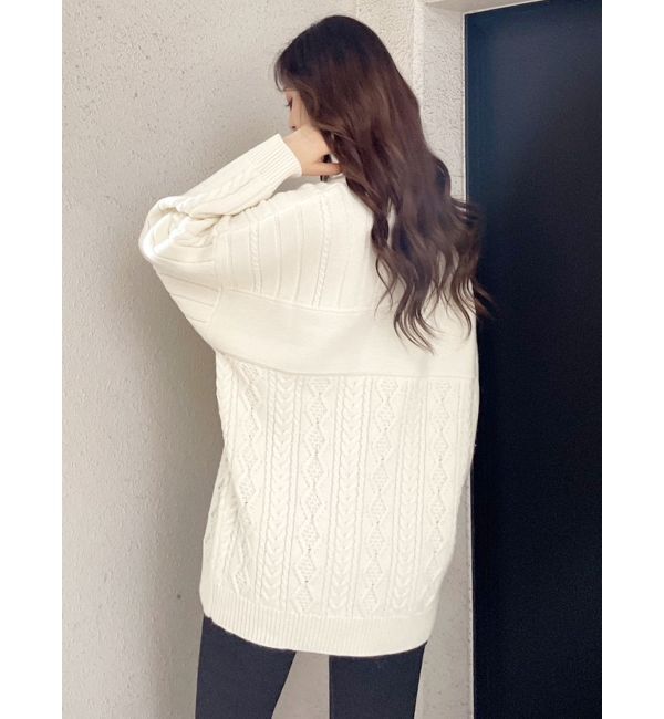 GYDA「BODACIOUS ケーブルニットトップス」|ニット・セーター|