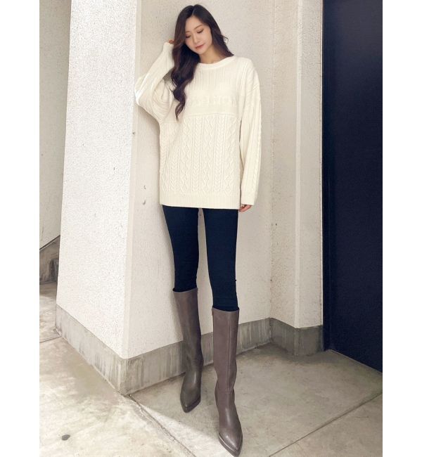 GYDA「BODACIOUS ケーブルニットトップス」|ニット・セーター|