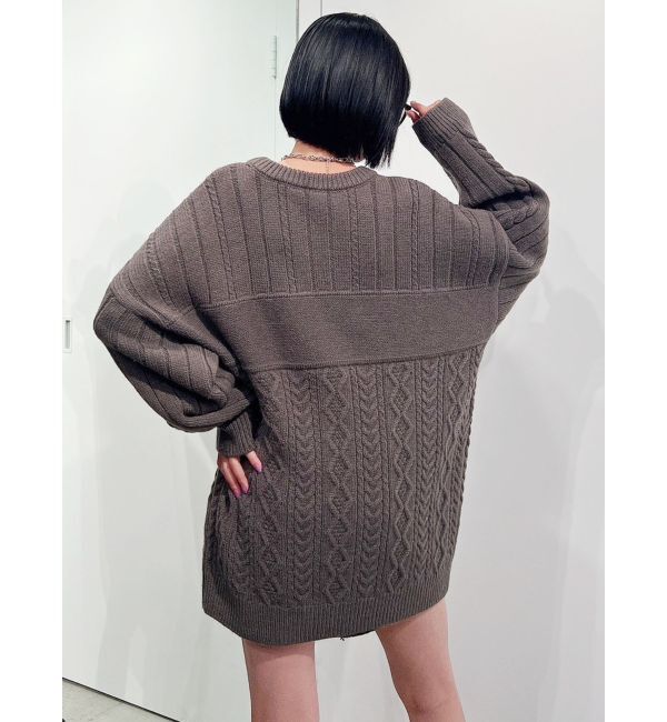 GYDA「BODACIOUS ケーブルニットトップス」|ニット・セーター|