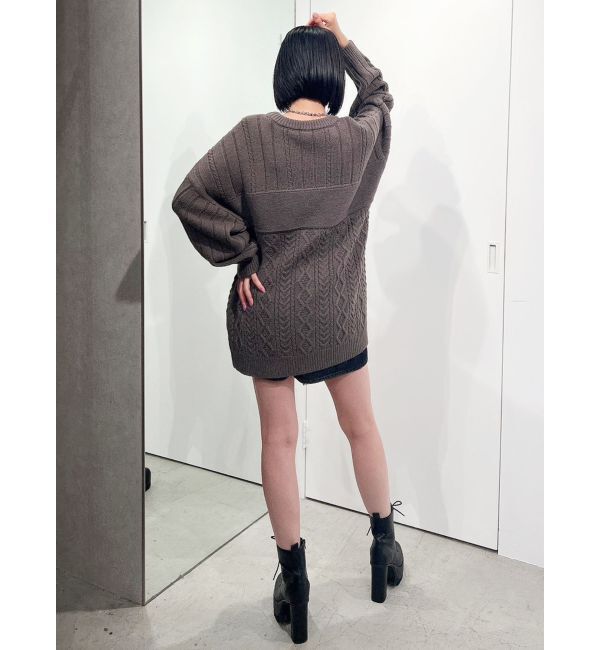 GYDA「BODACIOUS ケーブルニットトップス」|ニット・セーター|