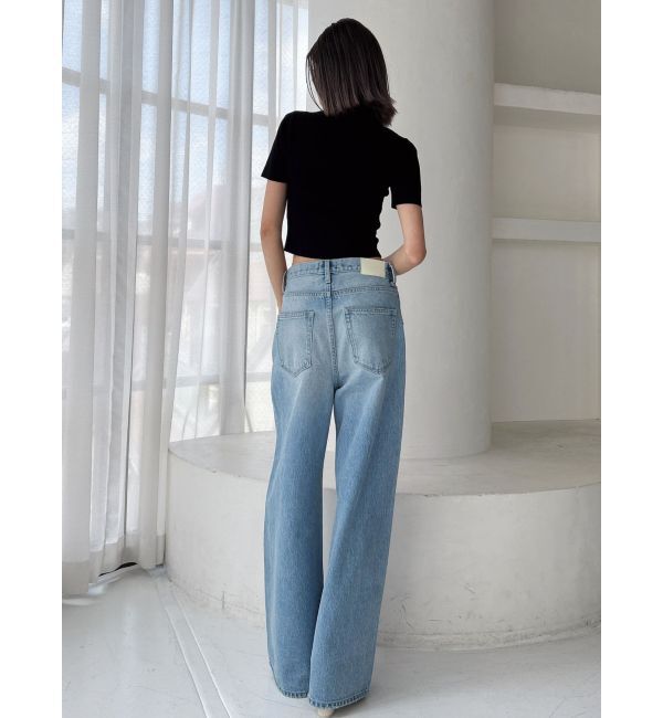 GYDA「ハイウエストRIPPERSワイドパンツ」|デニム|