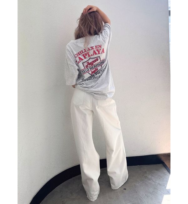 GYDA「ハイウエストRIPPERSワイドパンツ」|デニム|