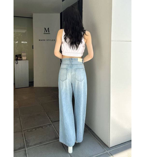 GYDA「ハイウエストRIPPERSワイドパンツ」|デニム|