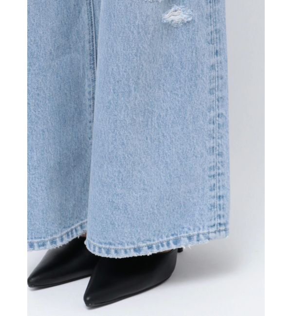 GYDA「ハイウエストRIPPERSワイドパンツ」|デニム|