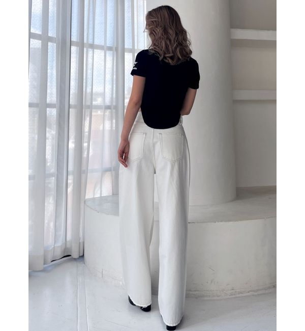 GYDA「ハイウエストRIPPERSワイドパンツ」|デニム|