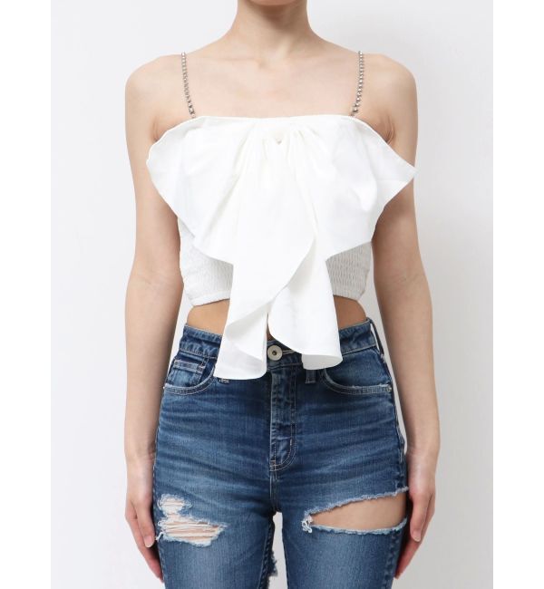 GYDA「ビジューストーンストラップ2WAYリボンブラウス」|シャツ・ブラウス|