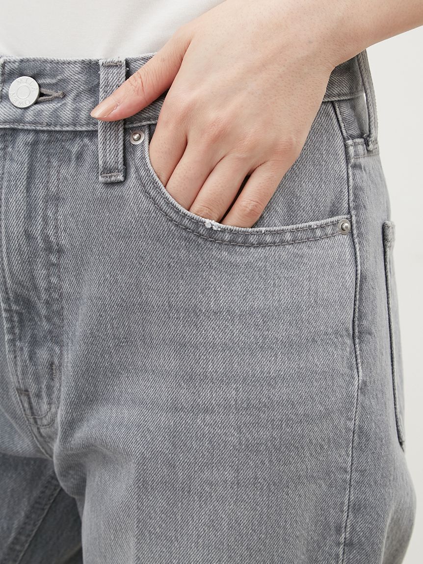 Mila Owen「裾段差テーパードデニムパンツ」|デニム|