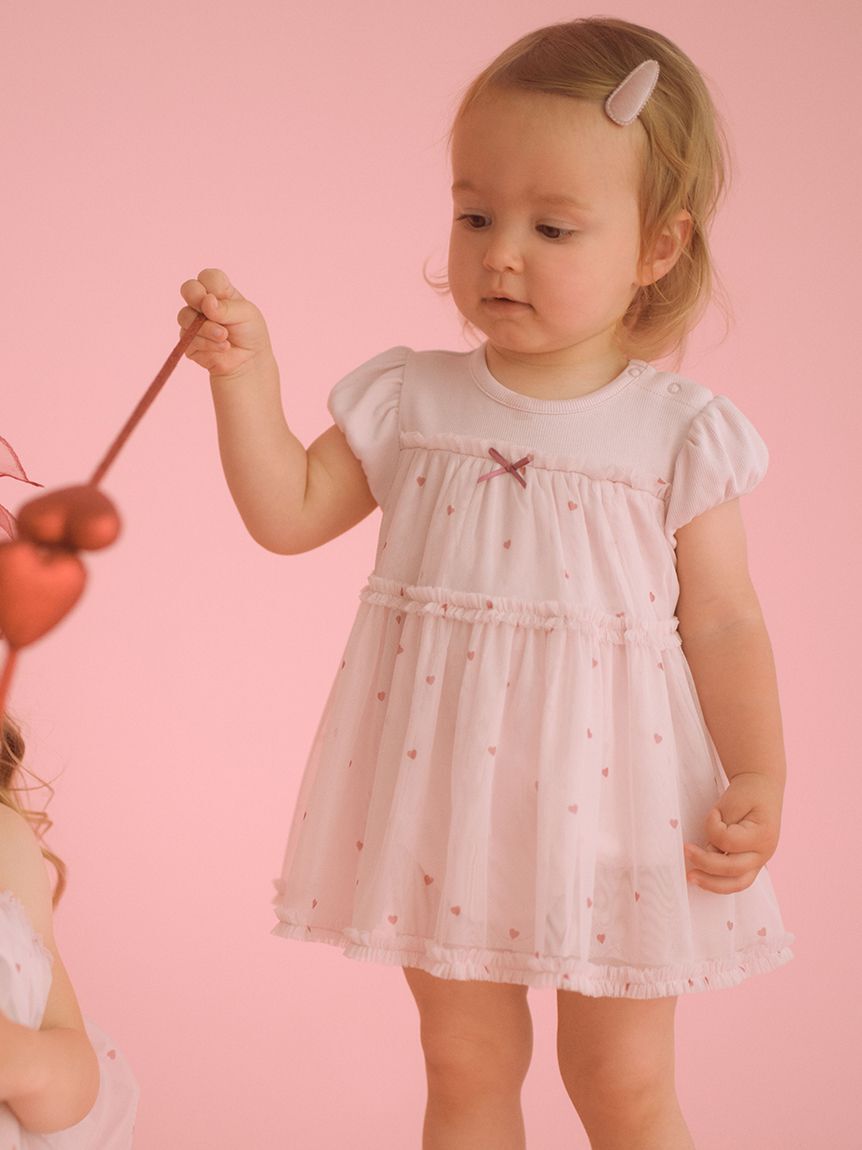 GELATO PIQUE KIDS & BABY「【BABY】ハート柄チュールロンパース」|ロンパース|