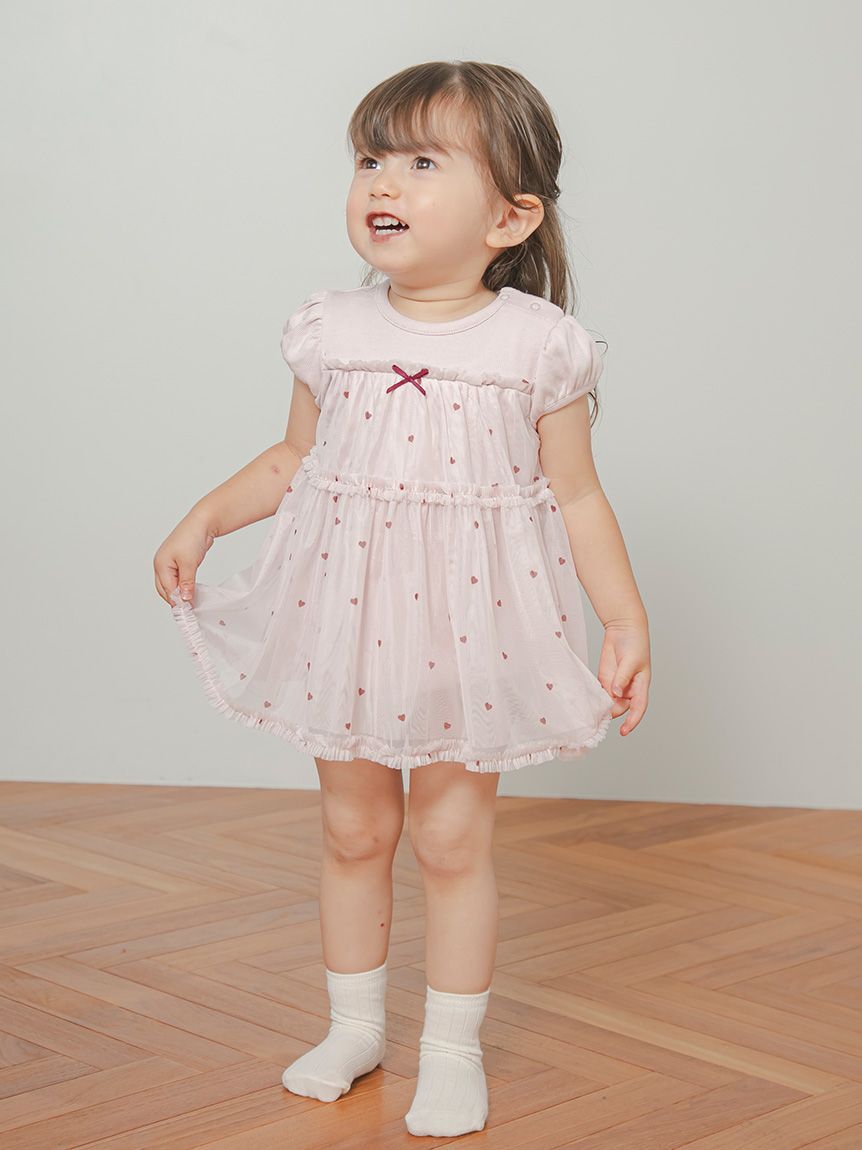 GELATO PIQUE KIDS & BABY「【BABY】ハート柄チュールロンパース」|ロンパース|