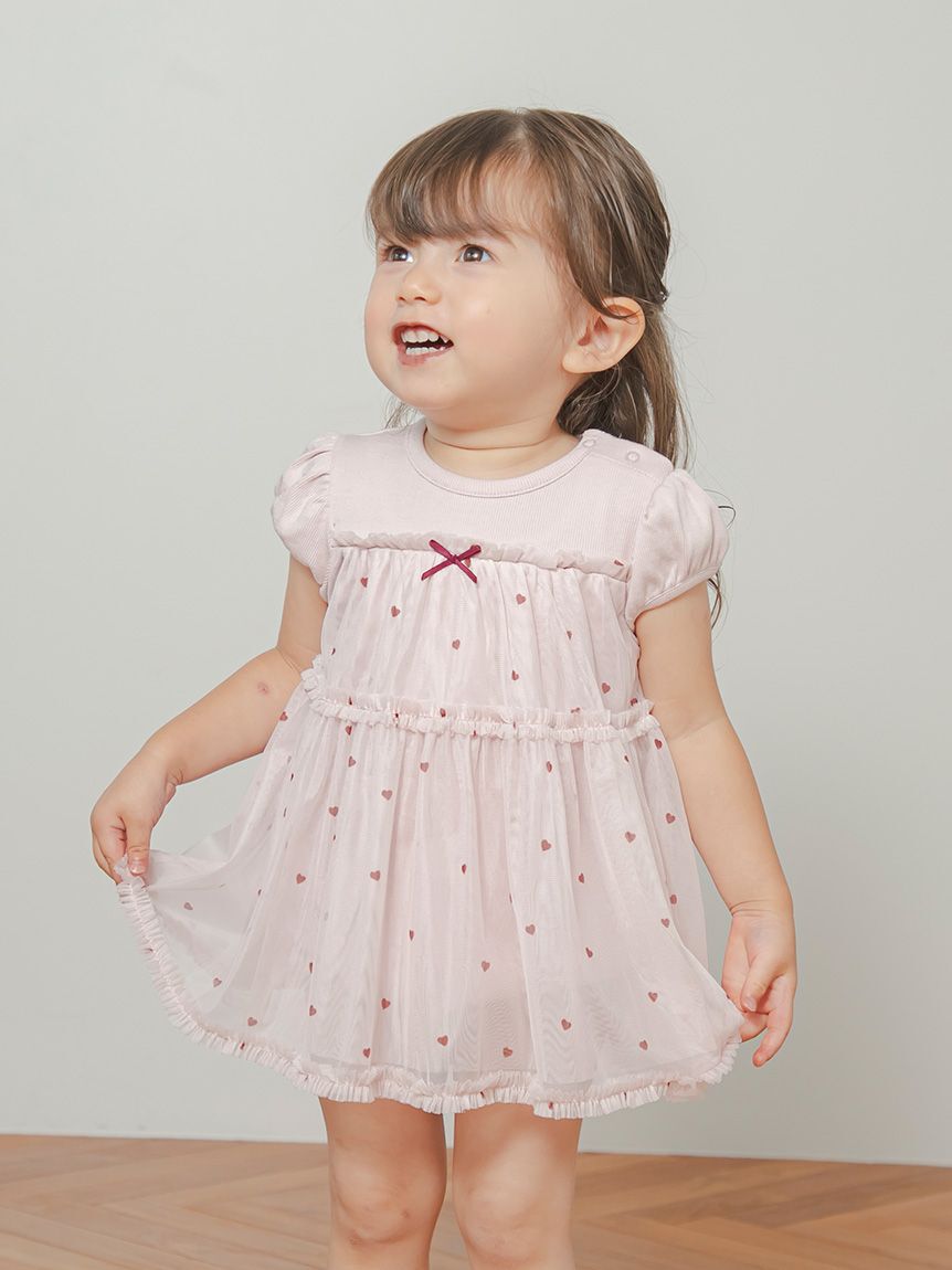 GELATO PIQUE KIDS & BABY「【BABY】ハート柄チュールロンパース」|ロンパース|