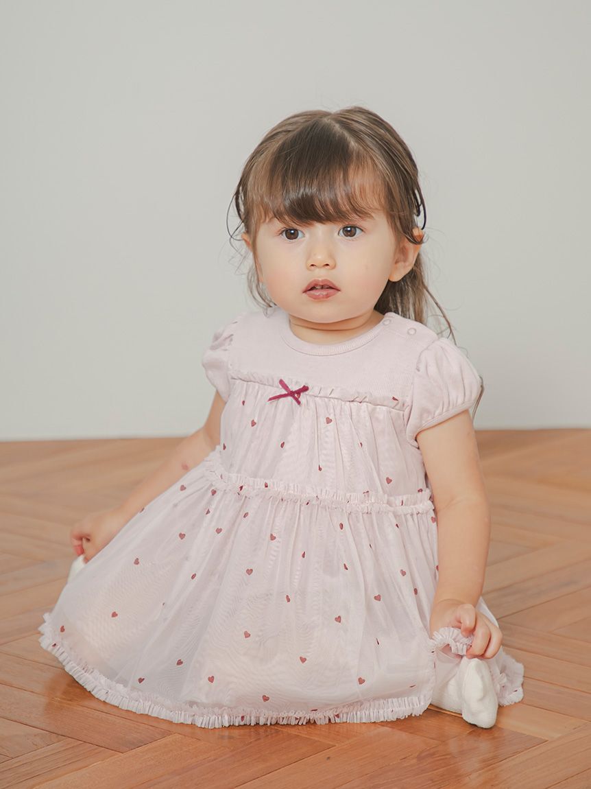 GELATO PIQUE KIDS & BABY「【BABY】ハート柄チュールロンパース」|ロンパース|