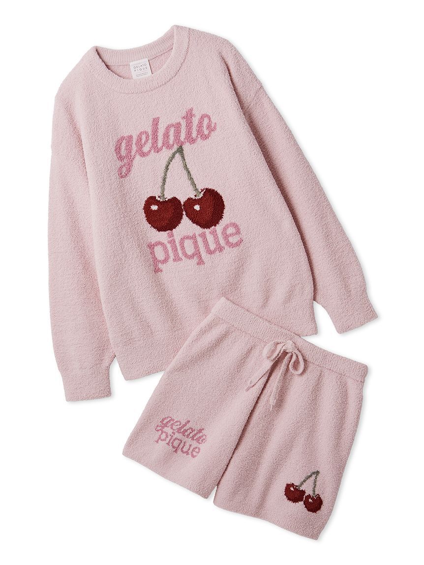 gelato pique「【ONLINE限定】べビモコチェリージャガードプルオーバー&ショートパンツセット」|ルームウェア|PNK