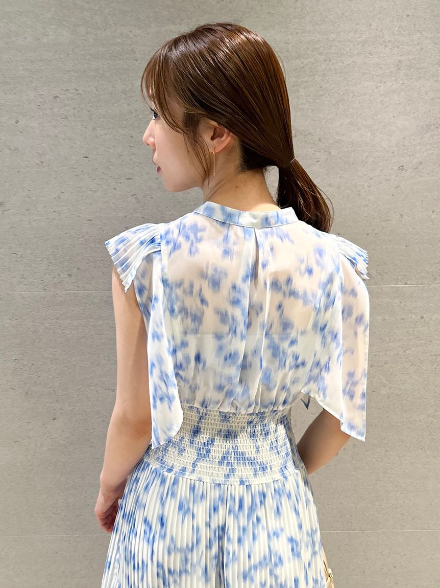 SNIDEL「Sustainableヘアラインフラワープリントワンピース」|ワンピース|