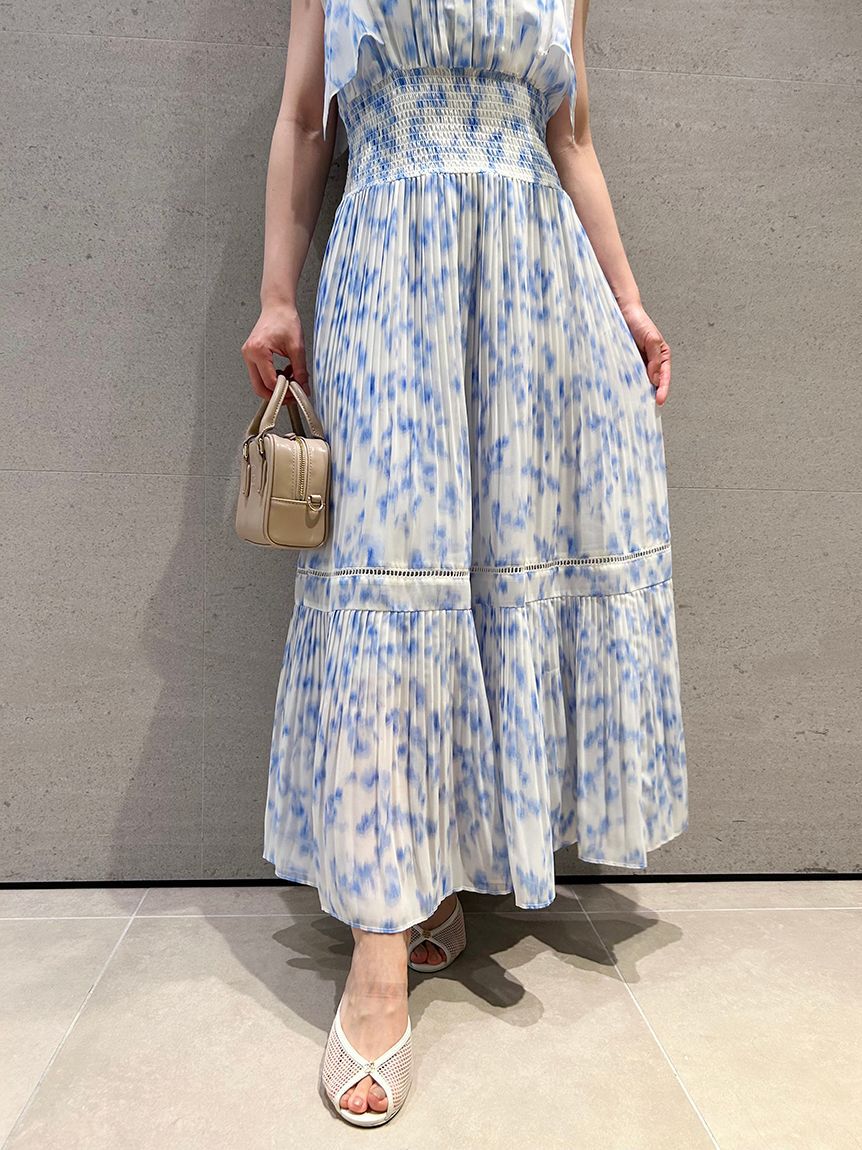 SNIDEL「Sustainableヘアラインフラワープリントワンピース」|ワンピース|