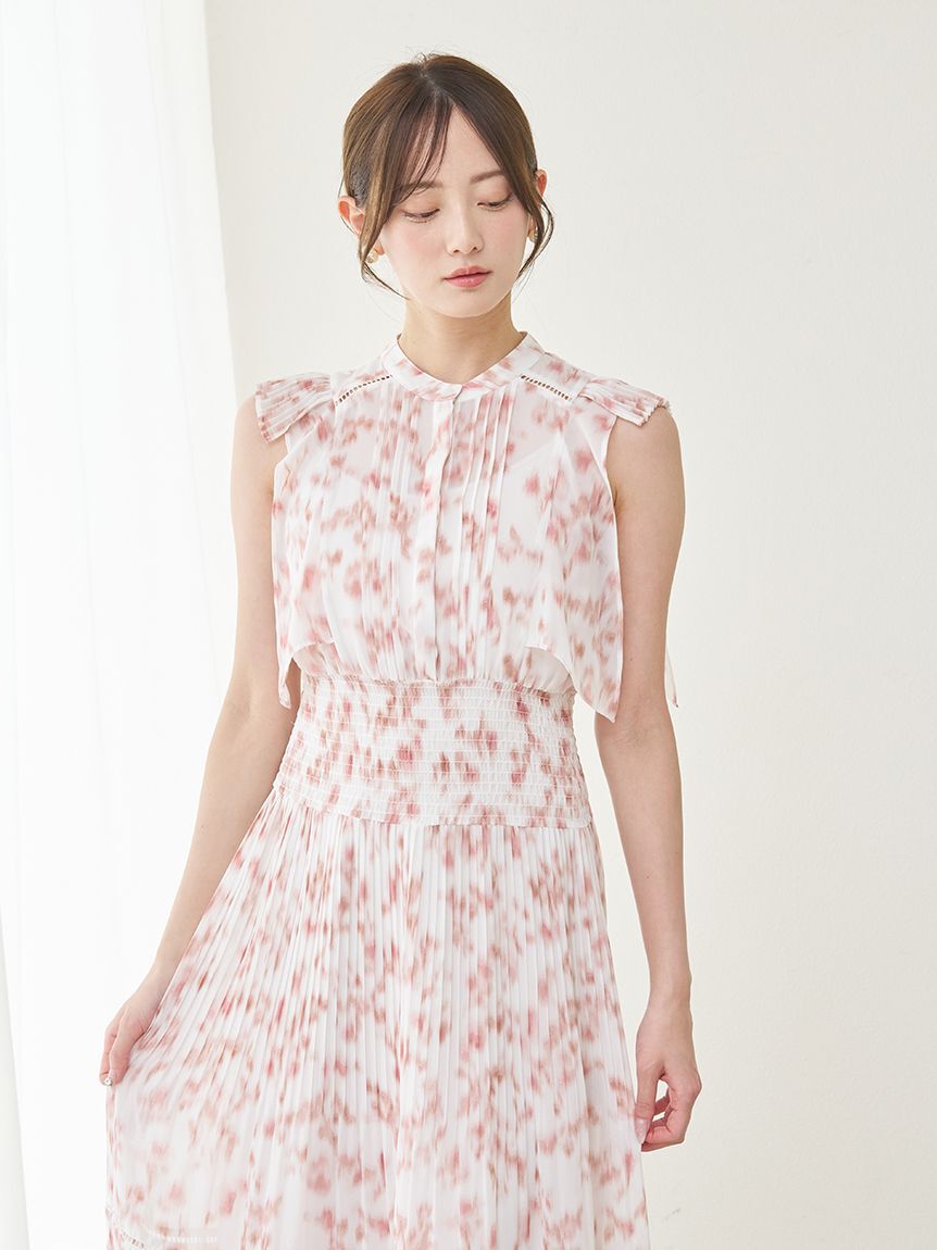 SNIDEL「Sustainableヘアラインフラワープリントワンピース」|ワンピース|